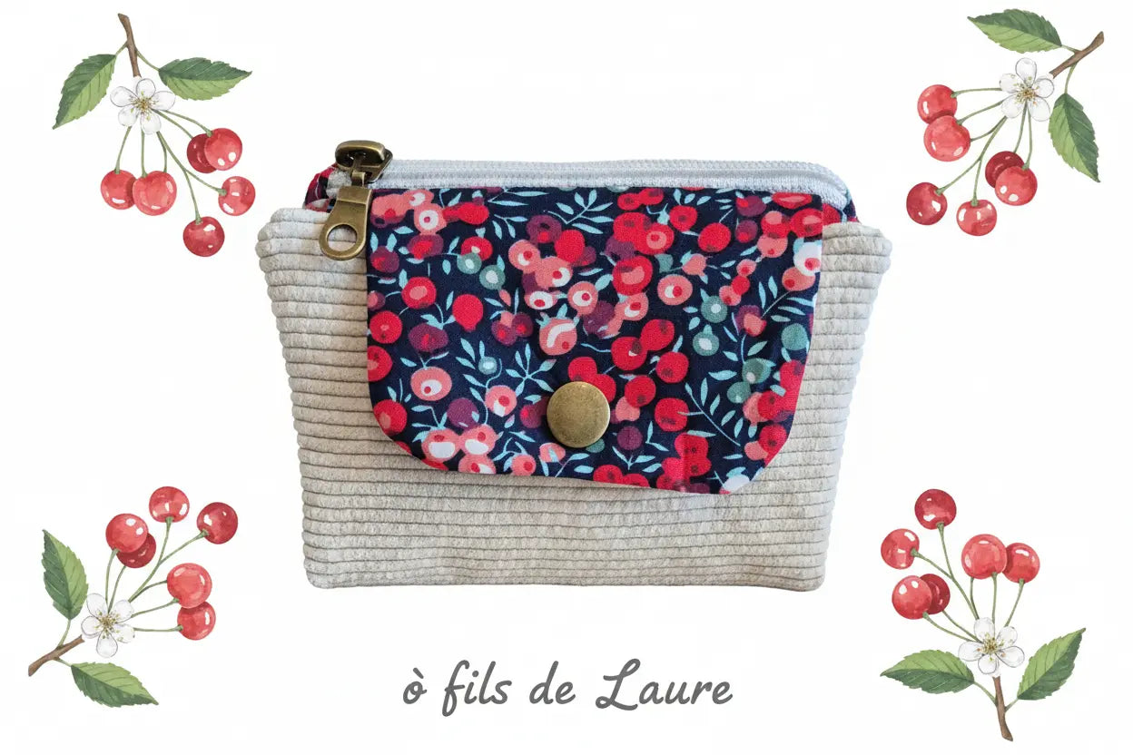 Porte-monnaie Cerise sur le Zip