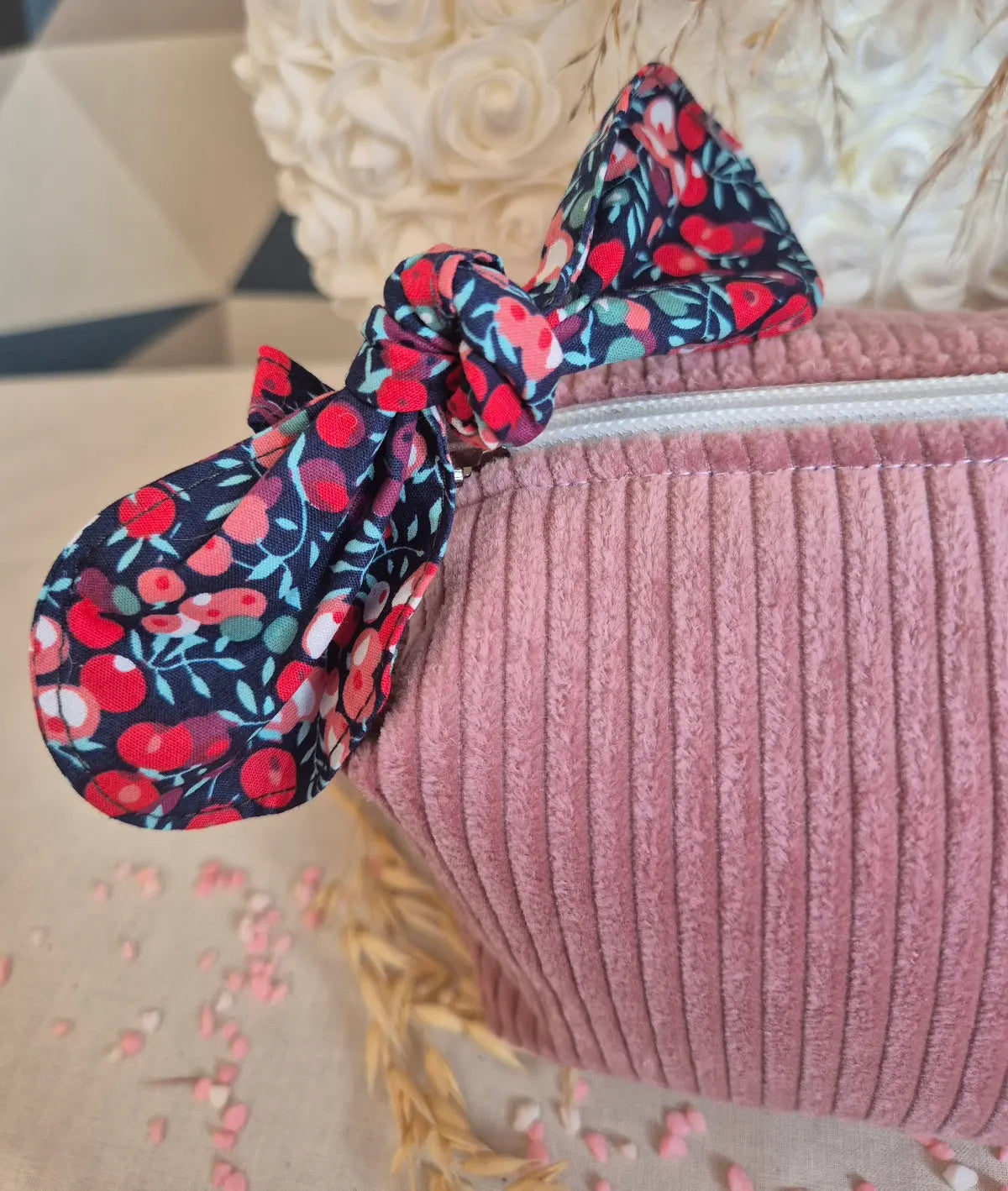 Trousse de toilette Velours Rose – Femme