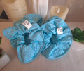 Chouchou Pois Blancs Bleu Lagon