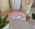 Petit porte-monnaie demi-lune en tissu Liberty fleuri rose avec fermeture éclair rose – Atelier ô fils de laure