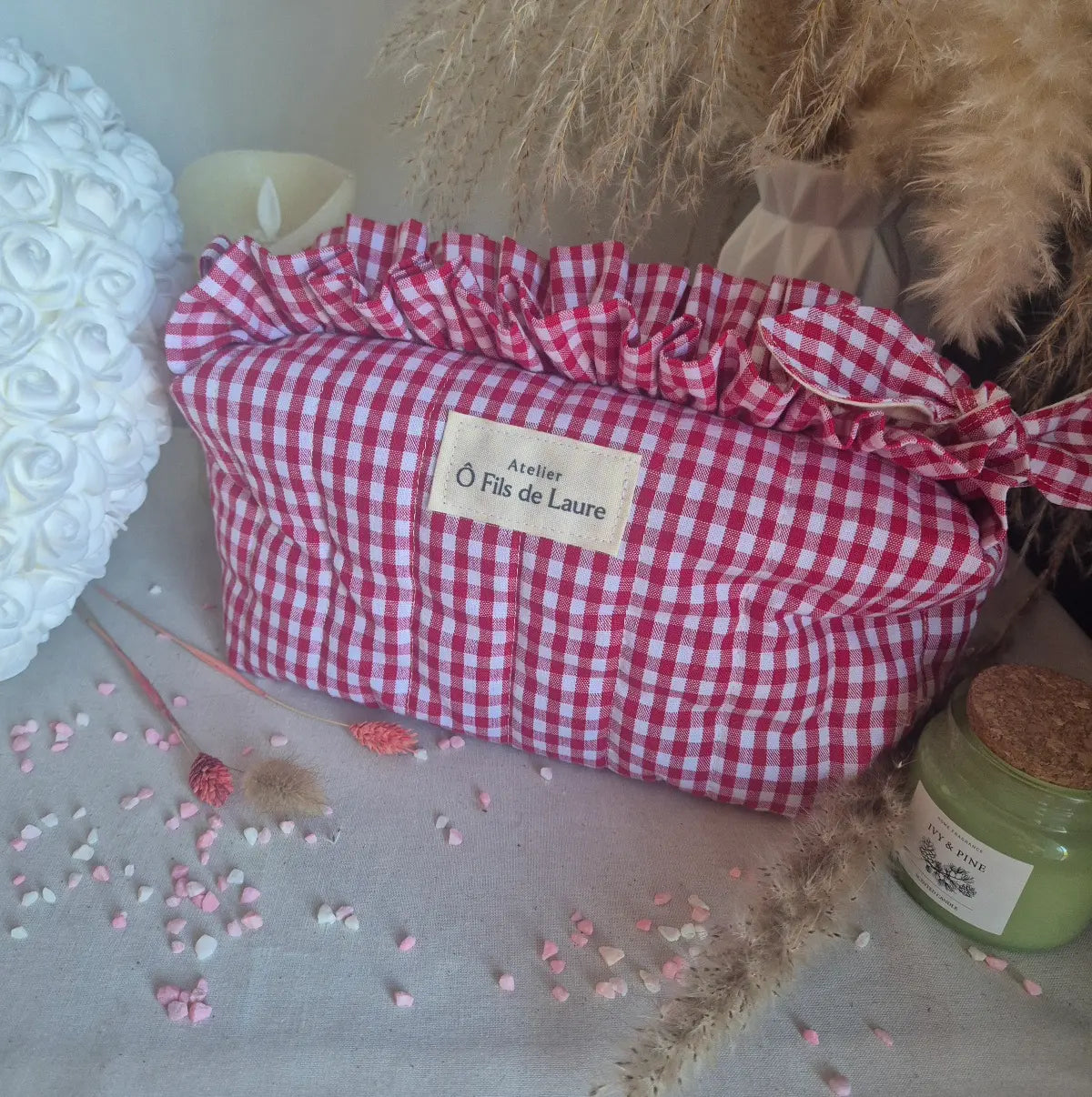Trousse de toilette rouge coquette